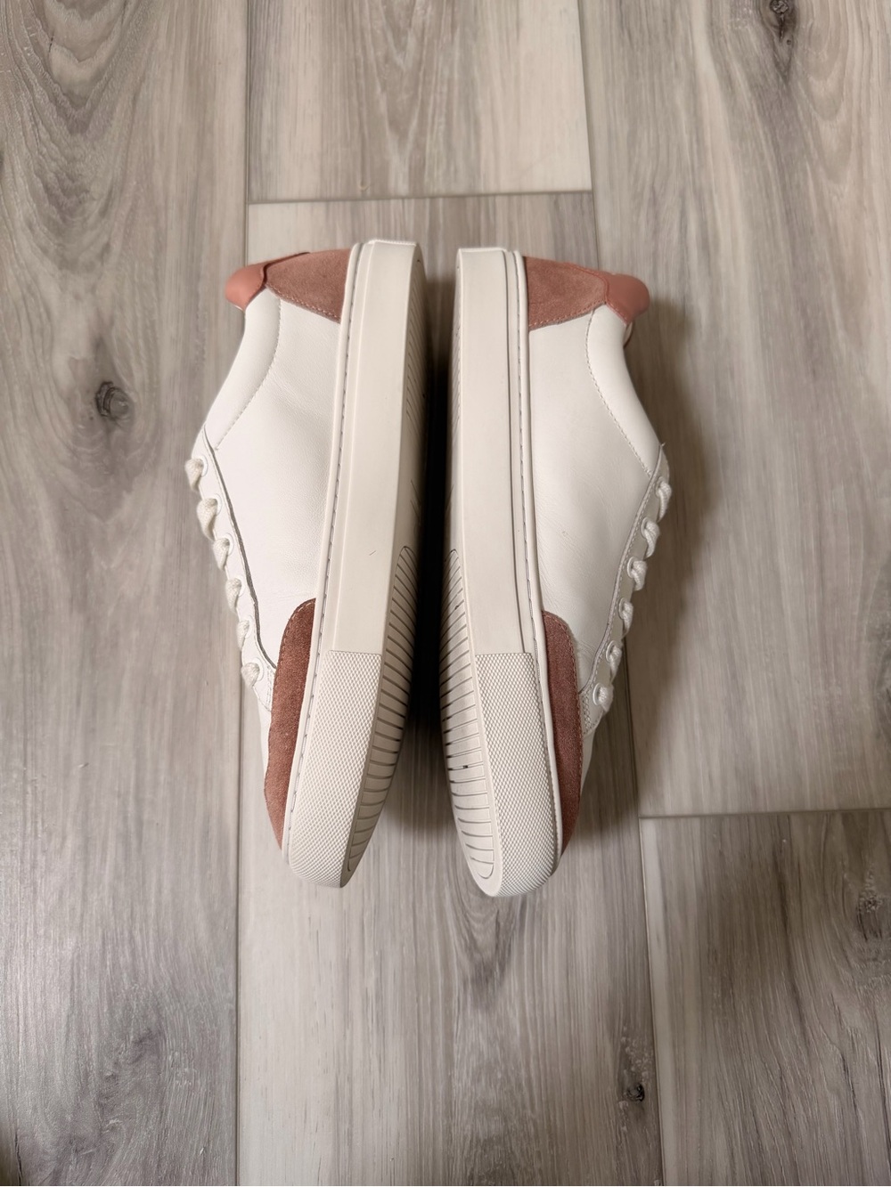 Tory Burch Leather Sneakers White Pink Suede Size 9 - Picture 7 of 12